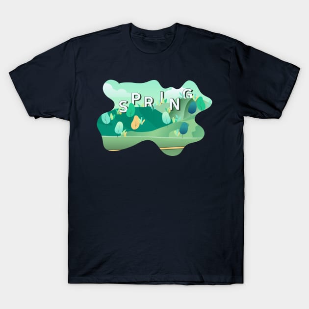 spring landscape flat illustration T-Shirt by choiyoojin